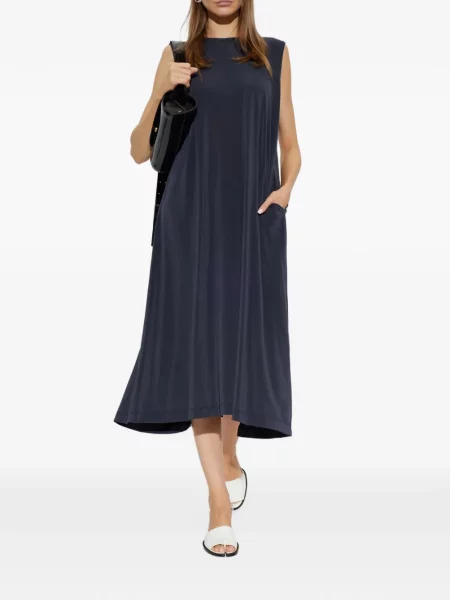 Decora rochie midi Issey Miyake drapată albastru