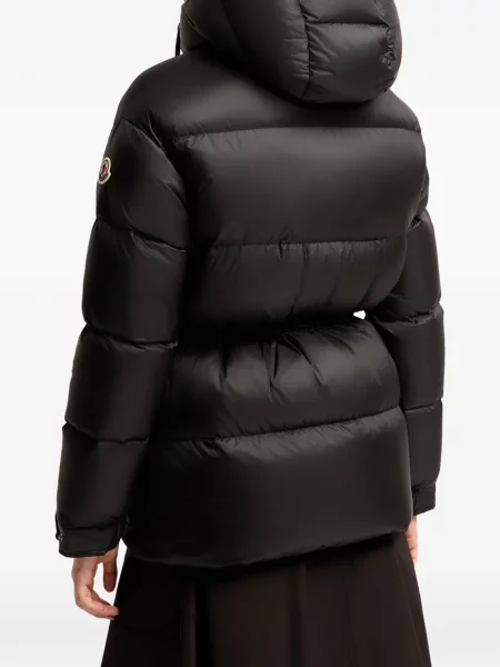 Geacă cu puf Moncler cu glugă negru