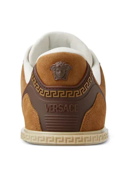 Sneakerși Versace din piele de căprioară maro