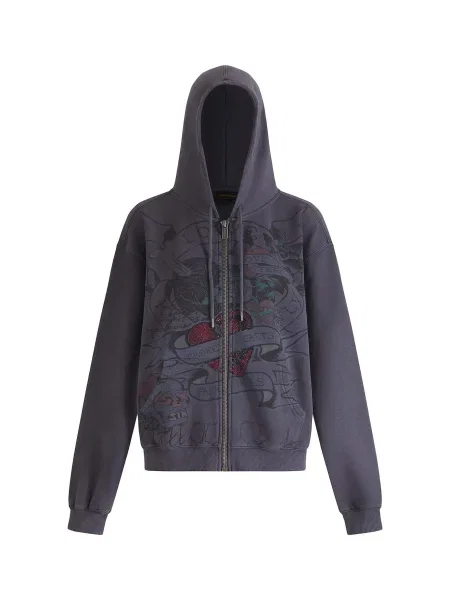 Ed Hardy Jopa na temno siva / zelena / temno rdeča črna