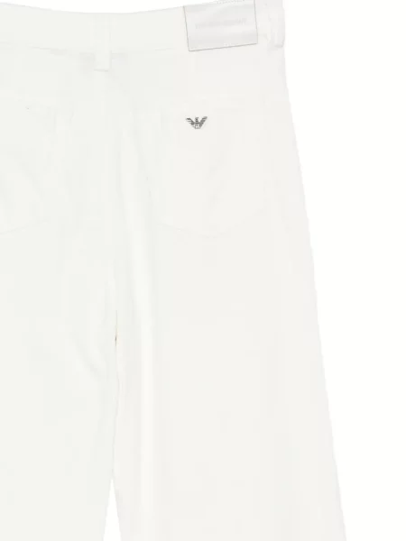 Τζιν με φαρδύ μπατζάκι Emporio Armani λευκό