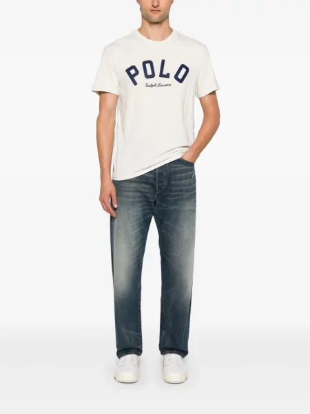 Bluza z kapturem Polo Ralph Lauren z dżerseju z zamkiem błyskawicznym do połowy klasyczna niebieska