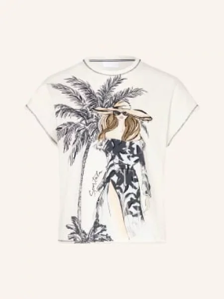 Sportalm Koszulka Z Cekinami I Kryształkami weiss biała