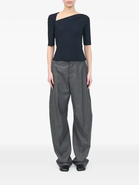 Jersey aszimmetrikus felső Mm6 Maison Margiela fekete