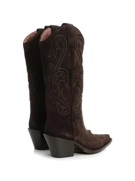 Botine Paris Texas cu broderie maro