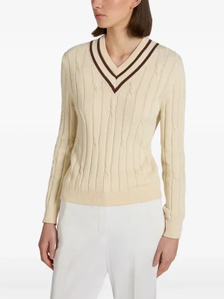 Sweter Slowear z dekoltem w serek pleciony