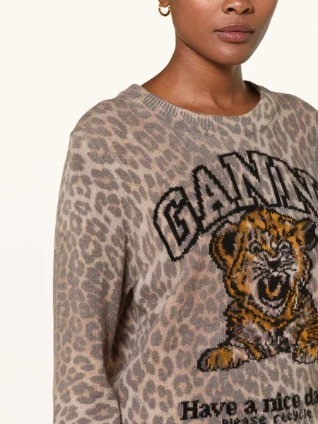 Ganni Sweter beige beżowy