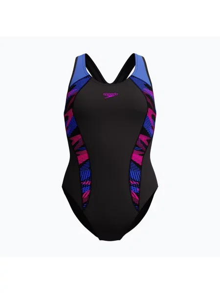 Costum de baie întreg pentru femei Speedo Placement Laneback zoom boom placement/speedo black negru