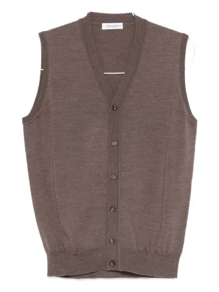 Жилетка Kangra с V-образно деколте кафяво