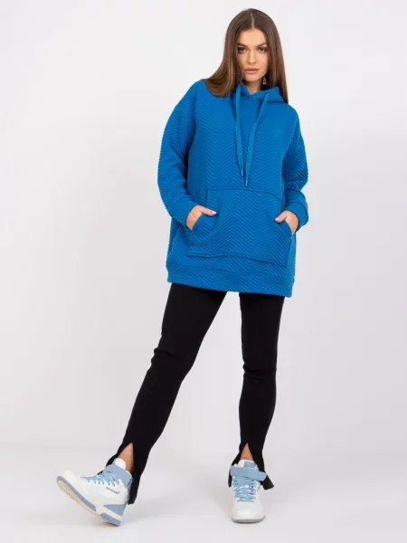 Hanorac Fashionhunters tricotate albastru