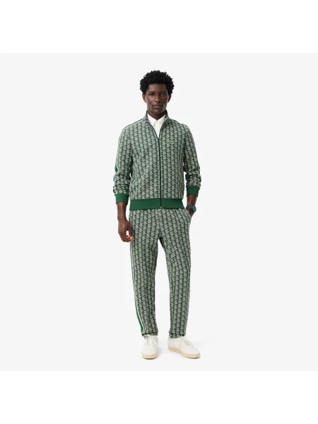 Lacoste Spodnie Dresowe Paryż Z Monogramem Regular Fit Zielone szary