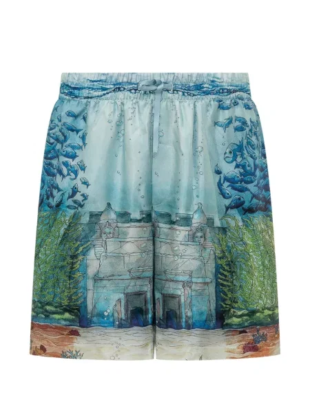 Pantaloni scurți Casablanca de mătase albastru