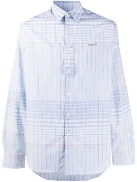 Карирана риза Lanvin с принт синьо