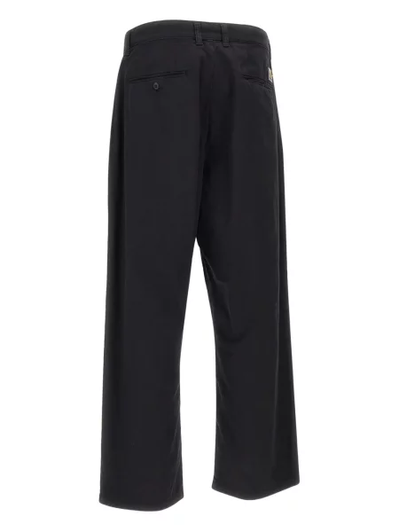 Pantaloni Carhartt Wip plisate din țesătură twill negru
