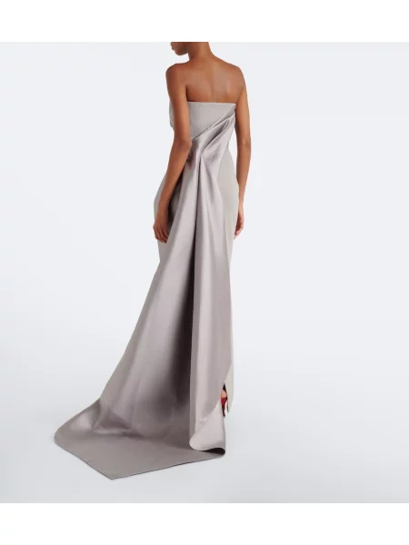 Rochie Solace London din satin drapată gri