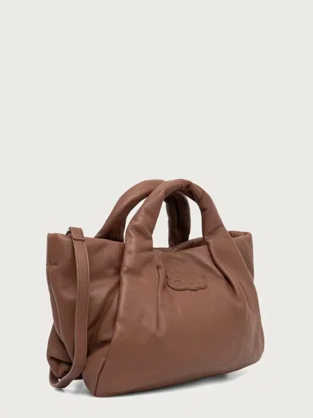 Geantă shopper Munthe din piele maro