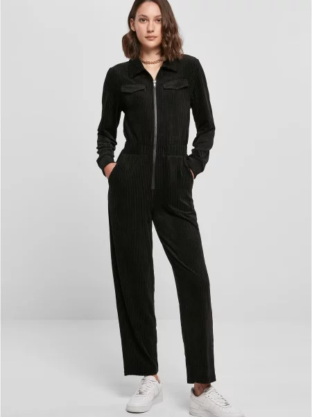 Pantaloni Urban Classics de catifea negru