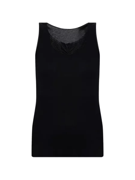 Top Hanro din dantelă negru