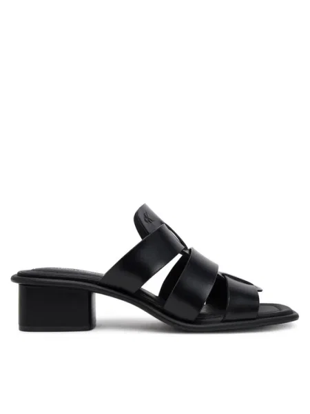 Calvin Klein Jeans Papucs Heel Square Mg Lth fekete