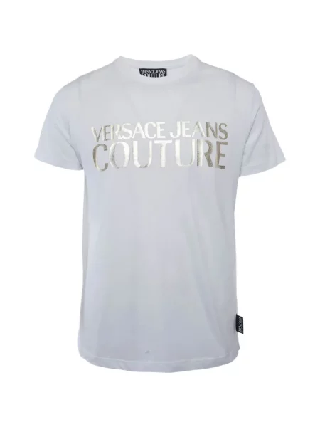 Tricou Versace Jeans Couture cu imagine din jerseu alb