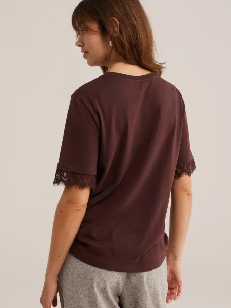 WE Fashion Tričko tmavohnedá