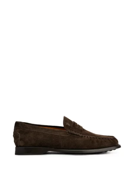 Pantofi loafer Tod's din piele de căprioară maro