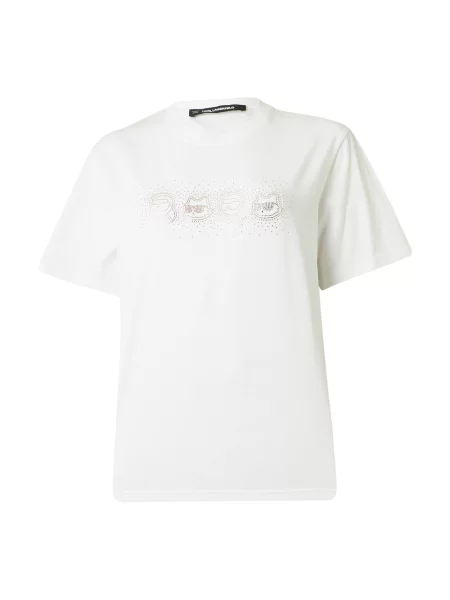 Karl Lagerfeld Tricou IKON transparent alb
