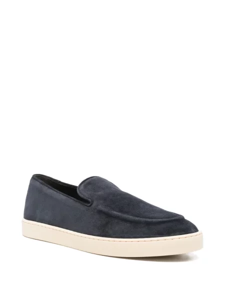 Pantofi loafer Canali din piele de căprioară albastru