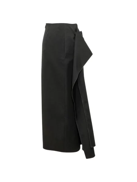 Fustă midi Lanvin de lână drapată negru