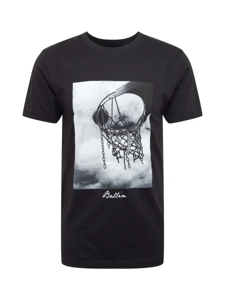 Mister Tee Tricou Ballin gri închis / negru alb