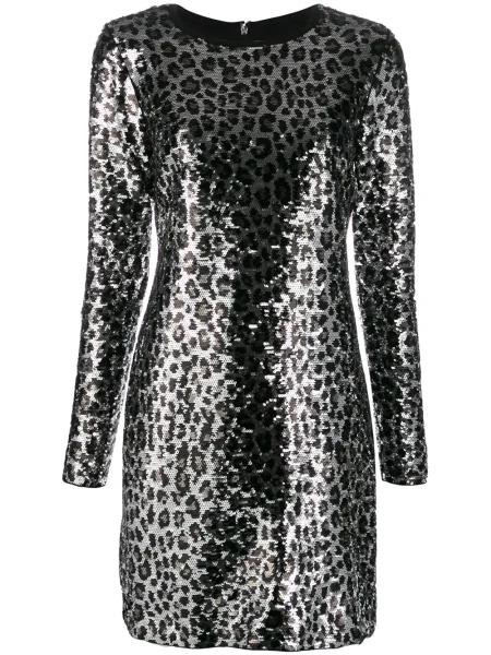 Rochie Michael Michael Kors cu broderie de costum argintiu