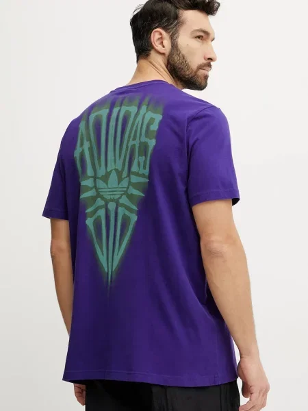 Тениска adidas Originals Skeleton Back Tee лилаво с принт виолетово