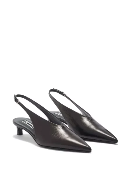 Iš natūralios odos bateliai Jil Sander slingback juoda