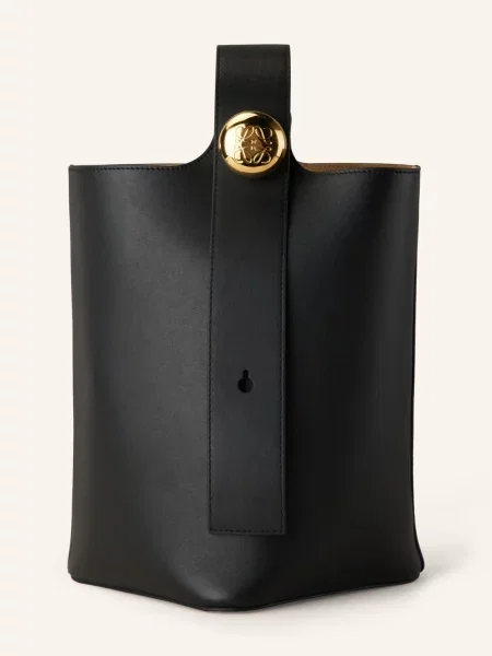 Loewe Kabelka Pebble Bucket Medium černá