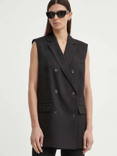 Theory vestă de in cu doua randuri de negru