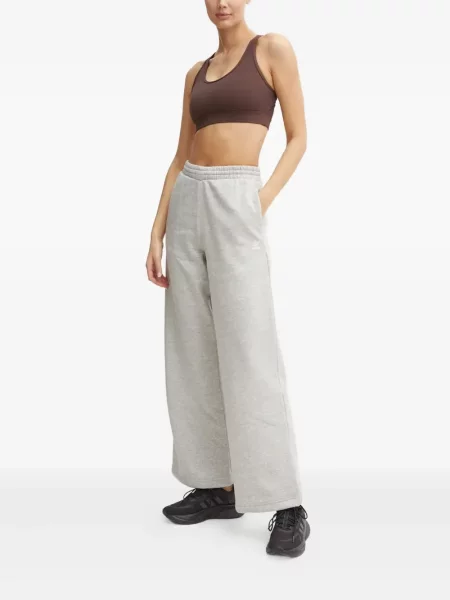 Spodnie cargo Adidas w paski z nadrukiem czarne