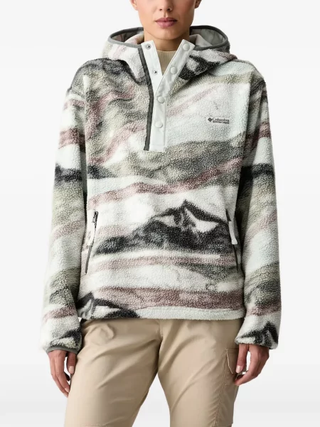 Hanorac cu glugă Columbia din fleece cu imagine alb