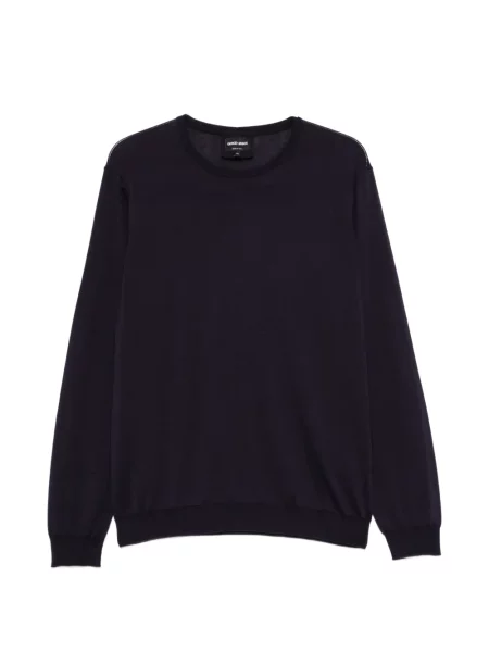 Pulover Giorgio Armani cu decolteu rotund albastru