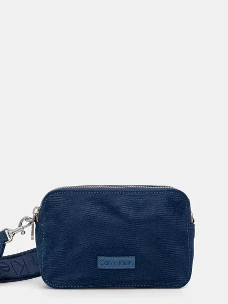 Calvin Klein Geantă Webbing Strap Canvas Camera Bag albastru