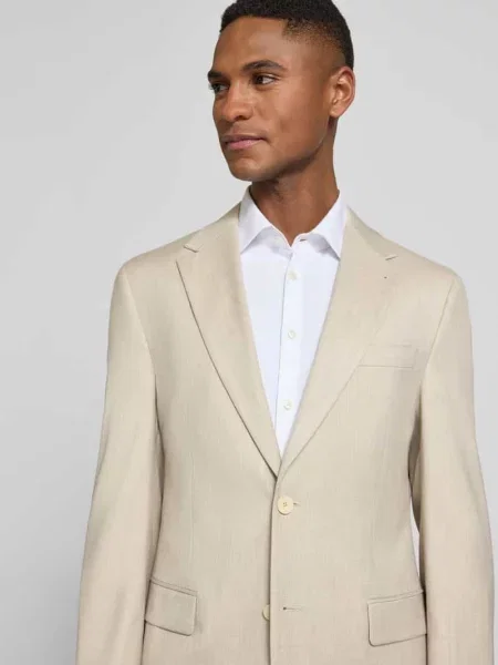 Marynarka Slim Fit na dwa z z patkami Mcneal beżowa