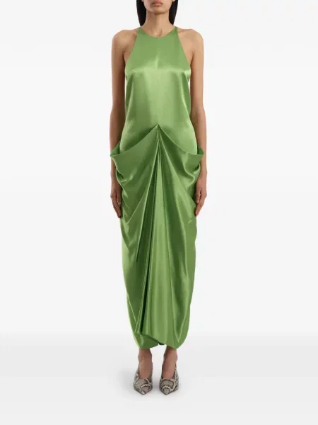 Rochie Khaite drapată verde