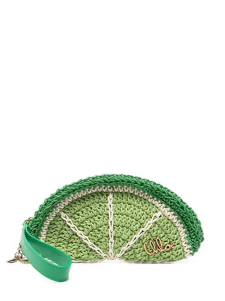 Clutch torbica Chloé upletena zelena