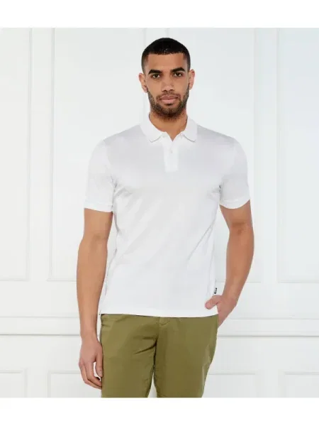 BOSS BLACK Polo H-Phillipson | mercerizat alb