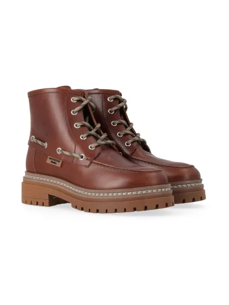 Botki Weekend Max Mara skórzane brązowe
