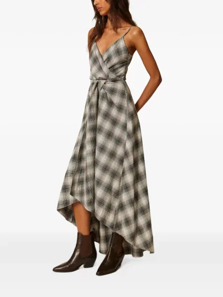 Rochie midi Twinset în carouri de flanelă