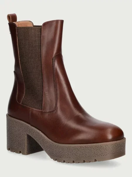 Weekend Max Mara botine cu pentru femei din piele maro