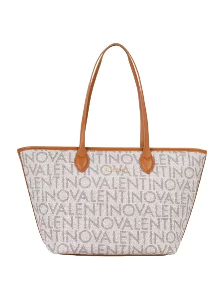 Shopper kabelka Valentino Bags s autogramom béžová