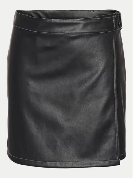 Кожаная юбка Noisy May черная