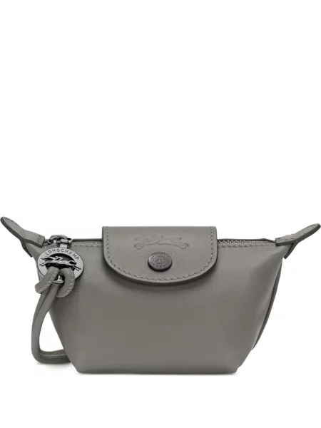 Δερμάτινος πορτοφόλι Longchamp γκρι