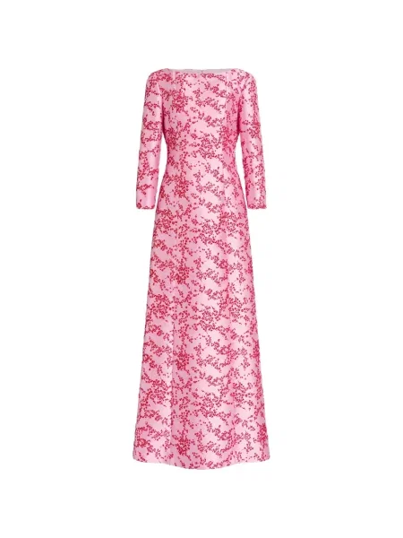 Rochie maxi Alberta Ferretti cu model floral roz